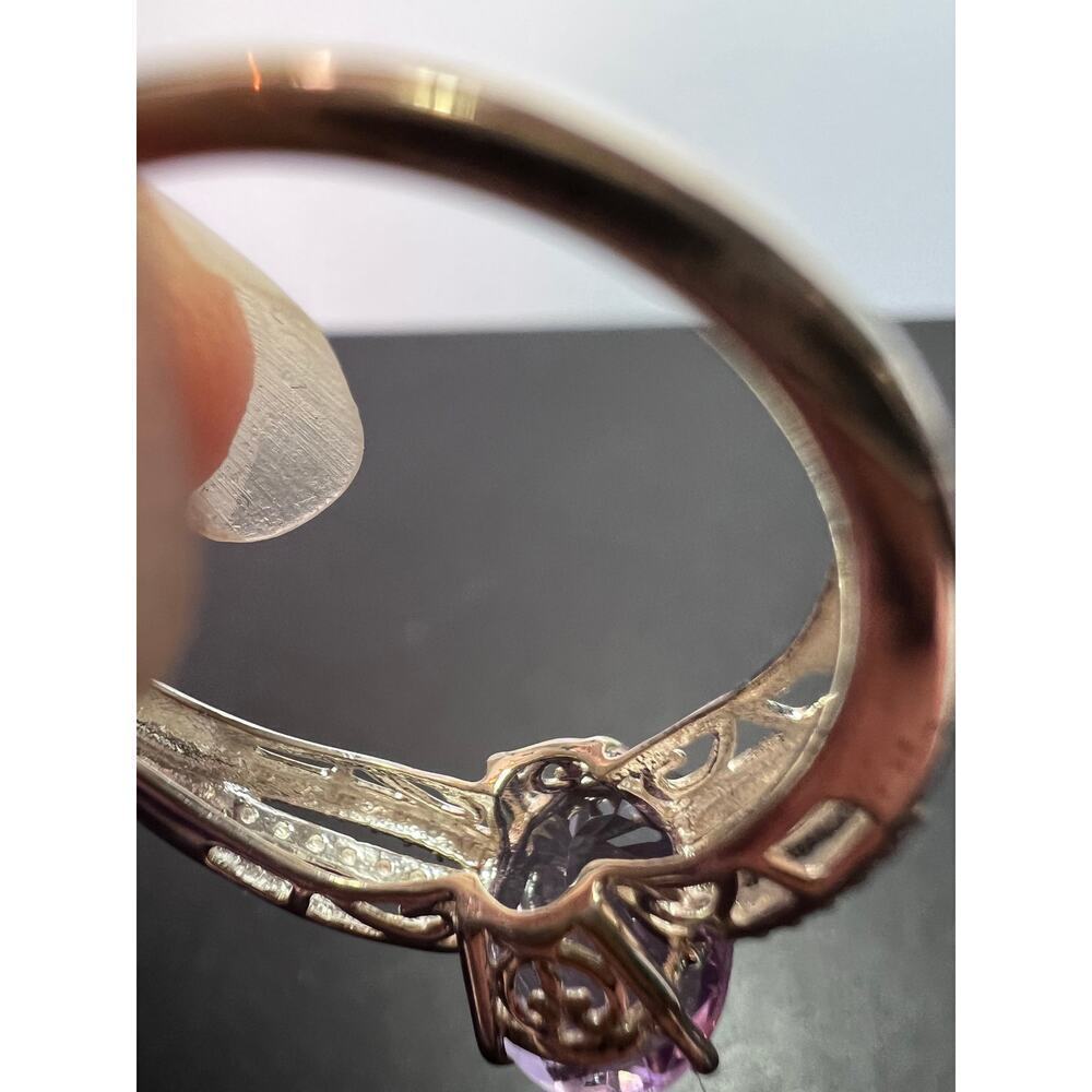 Amethyst sterling silver solitaire ring size 9 - Picture 4 of 9